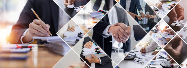 istock Business people working at workplace with tablet and document, planning analyzing Tax financial report, business plan investment, finance analysis Economic business discussions, Business background. 1433093361