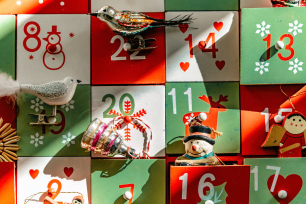 istock old wooden advent calendar with vintage decoration 1433093377