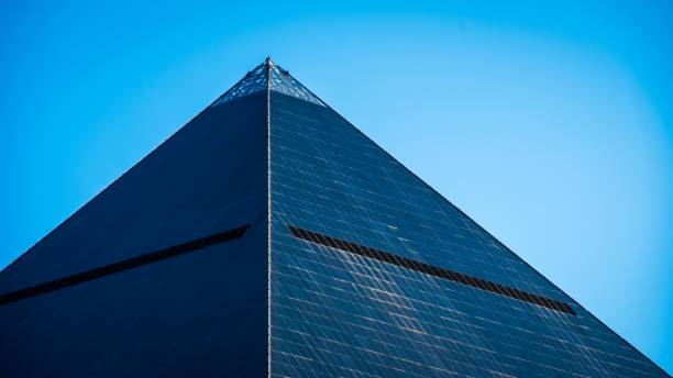 istock Upper part of a pyramid with a blue sky in the background 1433095601