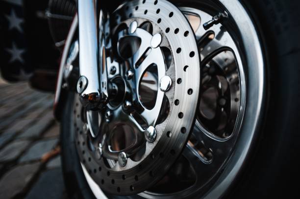 istock Closeup of a shining motorcycle tire 1433095716