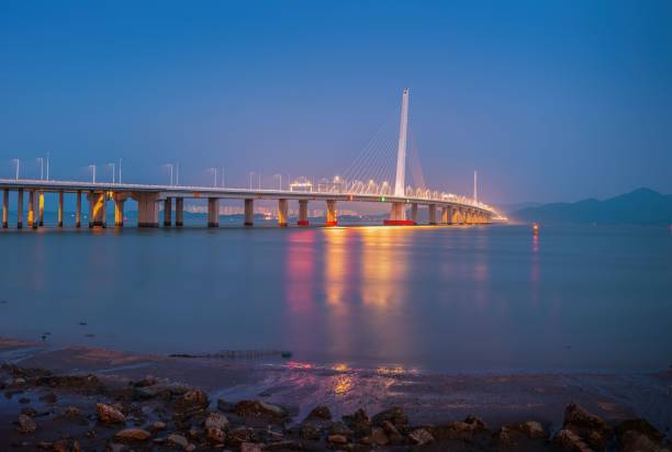 istock View of Shenzhen Bay Bridge in the evening. China. 1433096113