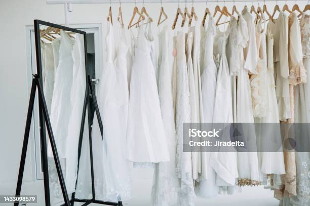 Bridal Gown Dressing Room Stock Photo - Download Image Now - Wedding Dress, Store, Shopping