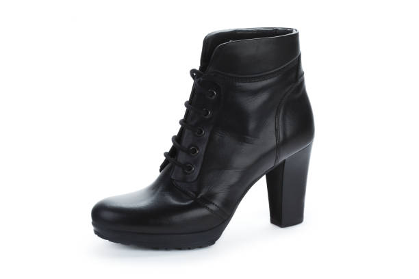 istock Female autumn-winter leather ankle boots isolated on white background 1433100632