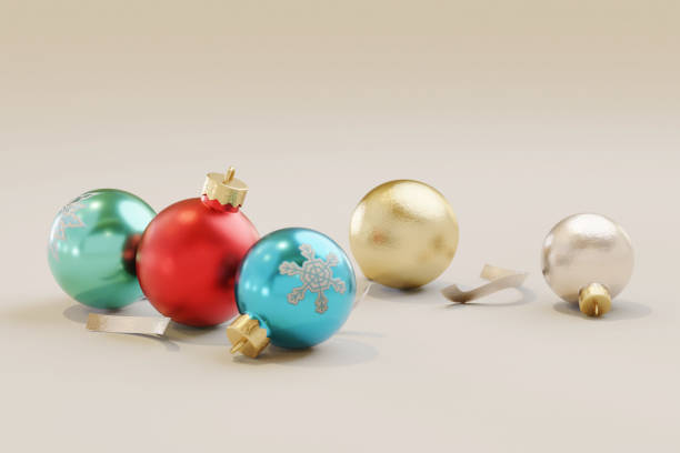istock 3D Rendering realistic colorful Christmas balls modern and elegant style 1433100874