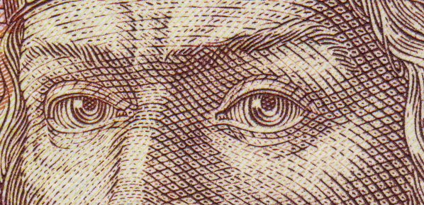Mihai Eminescu cit from 1000 Romanian lei banknote, 1996 Series - paper, for design purpose