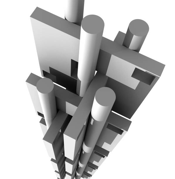 istock Architectural fantasy. Fragment of a building. Abstract architecture. 3d render. 1433102069