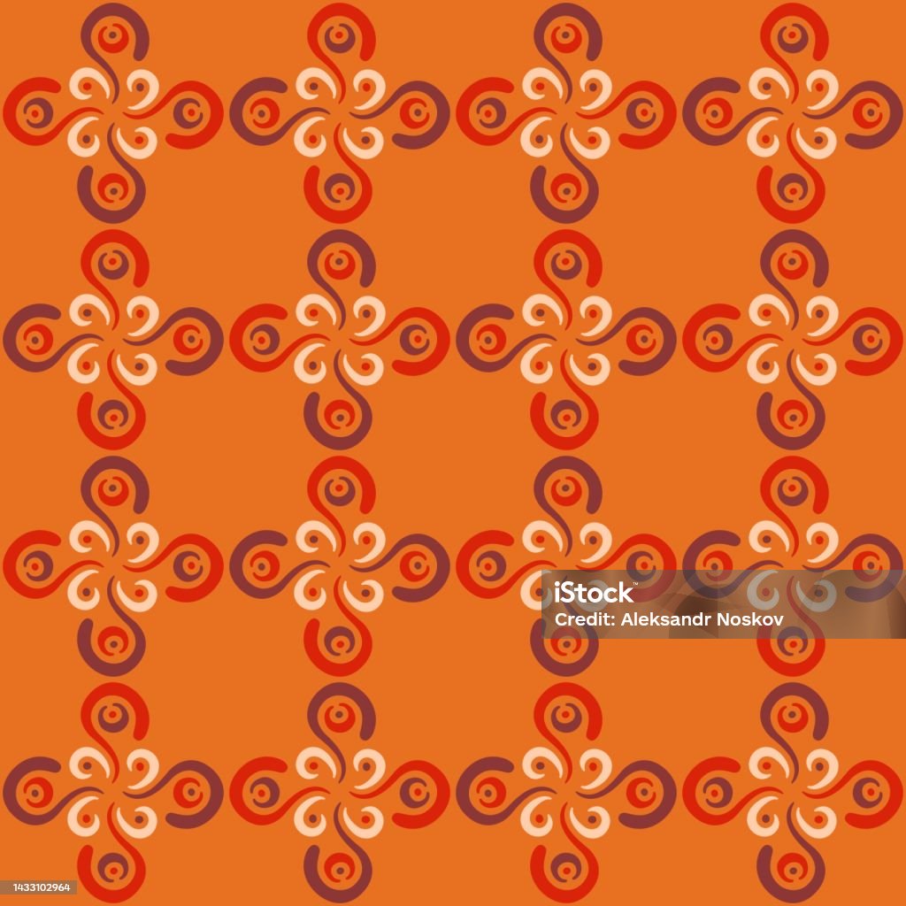 Seamless Tile Pattern In Traditional Style Simple Abstract Spiral ...