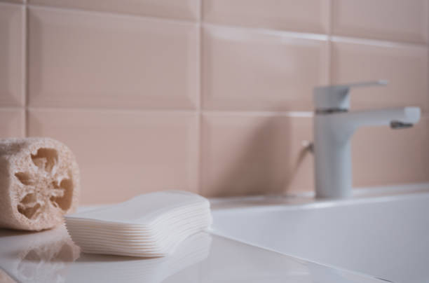 istock Female sanitary pads on the bathroom table 1433104132