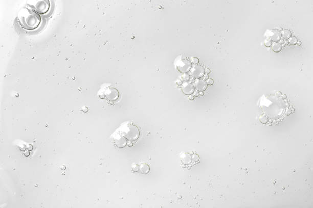 istock Hydrophilic oil with bubbles on white background, top view 1433107701