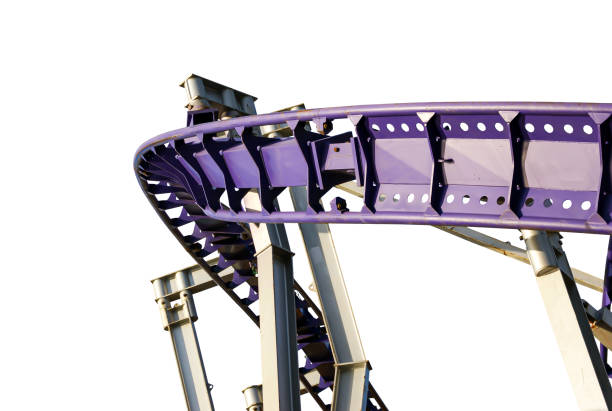 istock Attraction roller-coaster (switchback) isolated, on a white background . Moscow,Russia 1433109990