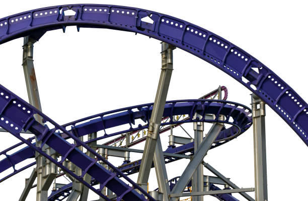 istock Attraction roller-coaster (switchback) isolated, on a white background . Moscow,Russia 1433109992