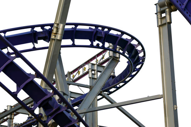 istock Attraction roller-coaster (switchback) isolated, on a white background . Moscow,Russia 1433110075