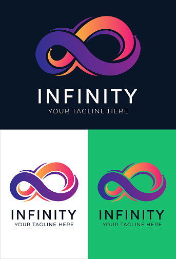 Abstract bright gradient infinity vector logotype, Abstract infinity symbol, loop symbol logo design .