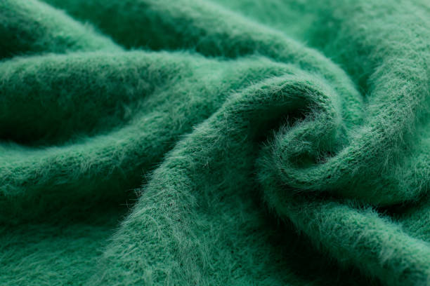 istock Beautiful green fabric as background, closeup view 1433111672