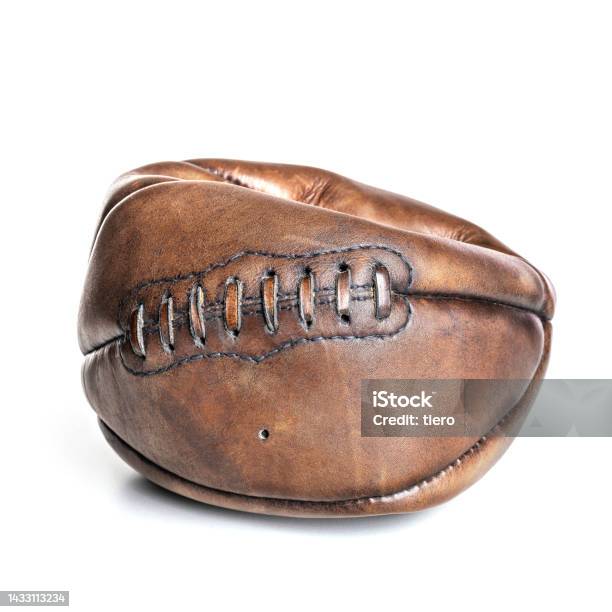 Deflated Vintage Soccer Leather Ball Stock Photo - Download Image Now - Sports Ball, Deflated, Old-fashioned
