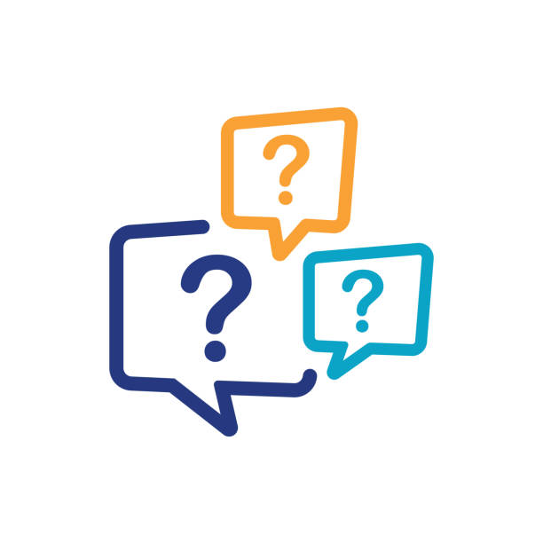 question bubbles line icon, vector. - questions stock illustrations