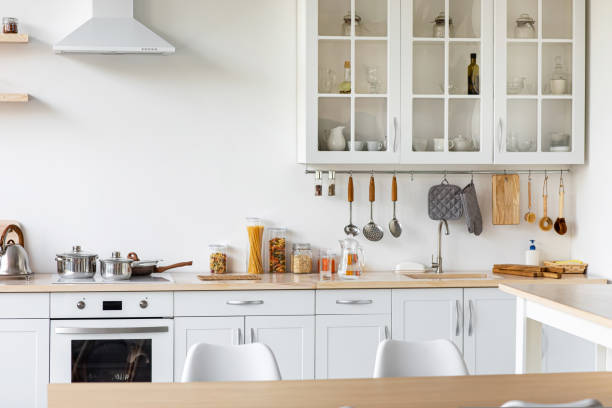 istock Minimalist scandinavian kitchen interior after renovation in new house 1433123099