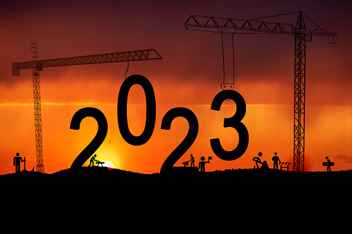 2023 is being built. New year concept