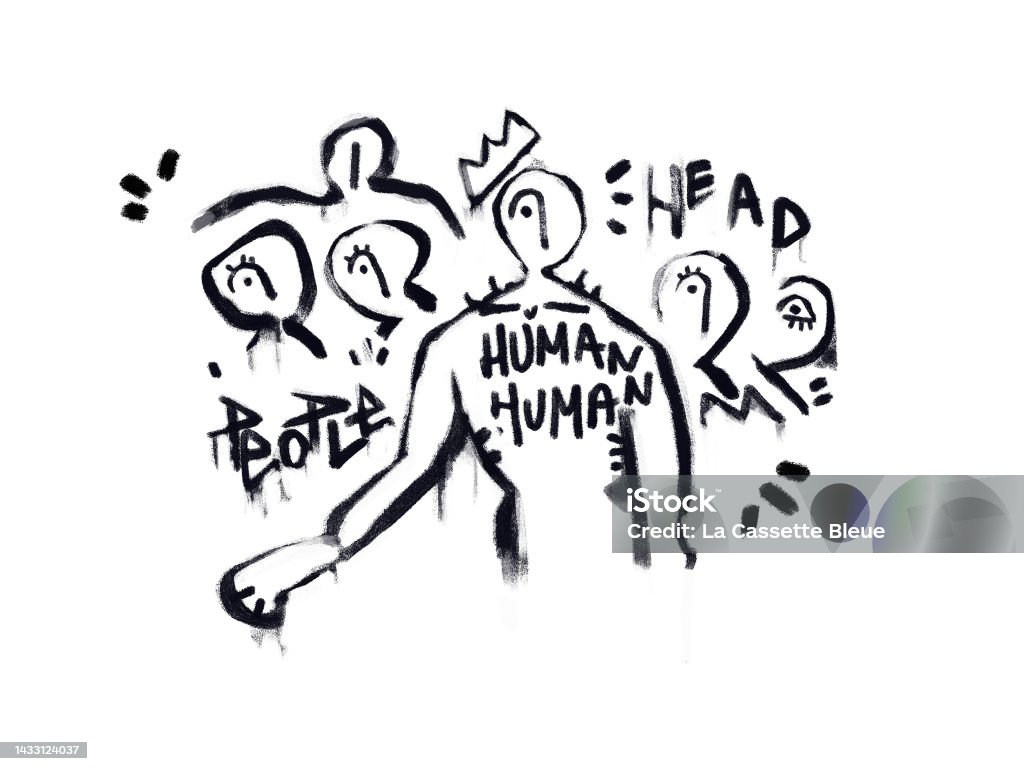 Hình Người Với Nhóm Người Dòng Chữ Và Họa Tiết Vẽ Nguệch Ngoạc Vẽ ...