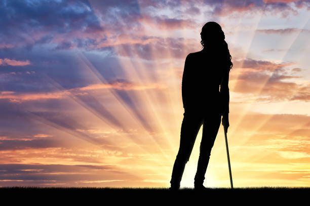 istock Concept of people disabled with crutch 1433132468