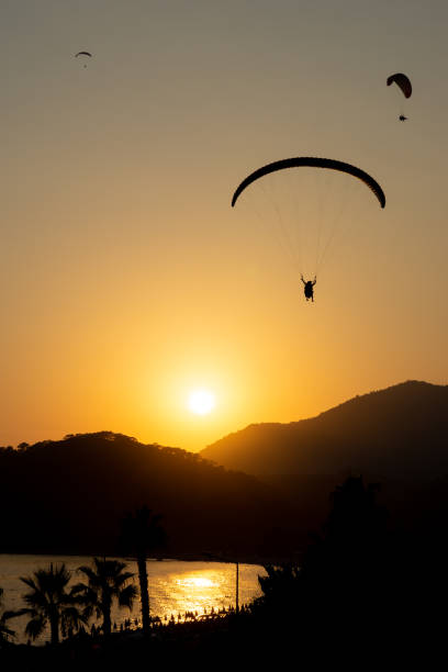 istock Beautiful sunset at Oludeniz while paragliding, Turkey 1433133224