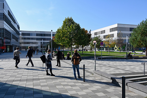 Duesseldorf, Germany, October 11, 2022 - Campus of the university \