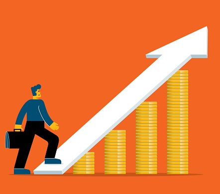 Money Steps - Businessman stock illustration