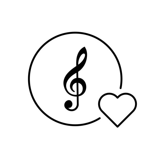 illustrazioni stock, clip art, cartoni animati e icone di tendenza di alta chiave di chiusura illustrazione icona vettoriale eps 10. g-clef, segno piatto della chiave musicale. melodia, canzone, melodia, immagine audio per web, dev, app. simbolo della teoria musicale. concetto di supporto sonoro. isolato su bianco. - note pad audio