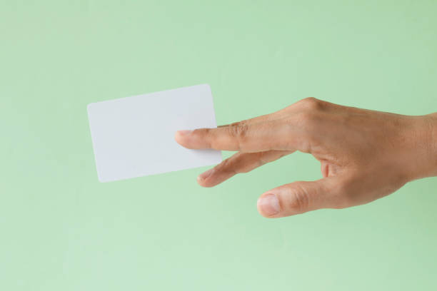 istock Woman Holding Blank Card 1433149699