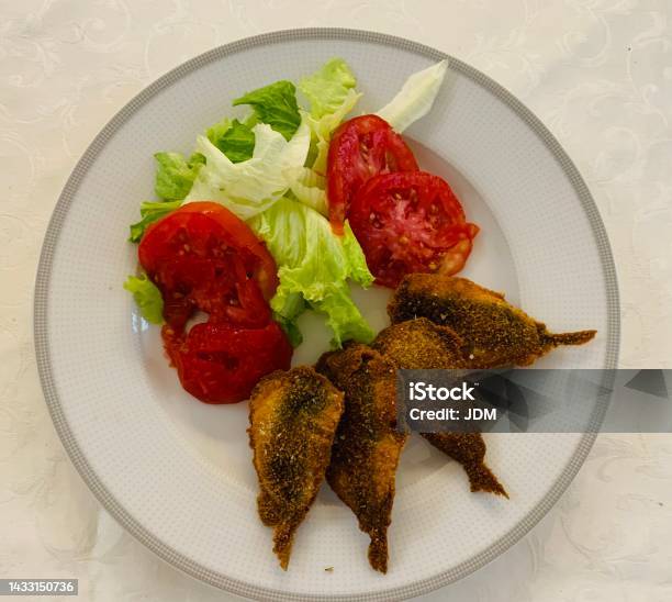 Fried Anchovies Stock Photo - Download Image Now - Anchovy, Appetizer, Close-up