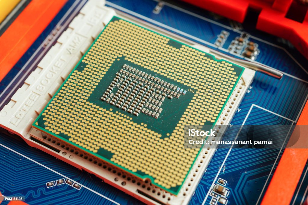Central Processing Unit Cpu Chip Processor Of Computer Mainboard ...