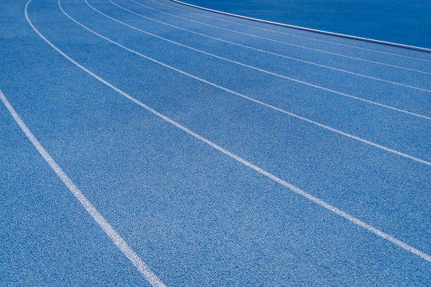 istock Lines of an athletic running track 1433155083