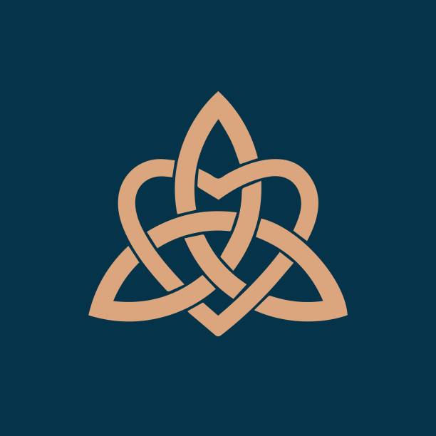 логотип сердца. символ любви. кельтский узел, переплетение линий элементов. - celtic culture stock illustrations