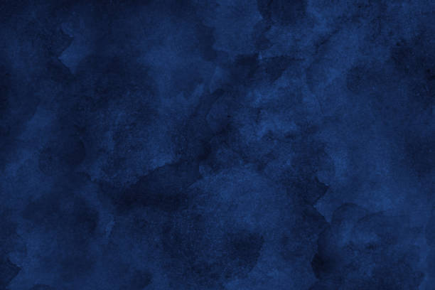 fondo de patrón de acuarela abstracto azul marino. fondo de arte oscuro para el diseño. - textured effect textured paper grunge fotografías e imágenes de stock