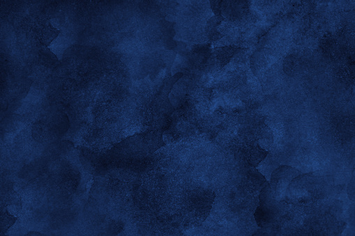 Navy blue abstract watercolor pattern background. Dark art background for design.