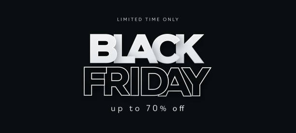 ilustrações de stock, clip art, desenhos animados e ícones de black friday sale banner. modern minimal design with black and white typography. template for promotion, advertising, web, social and fashion ads. vector illustration. - black friday