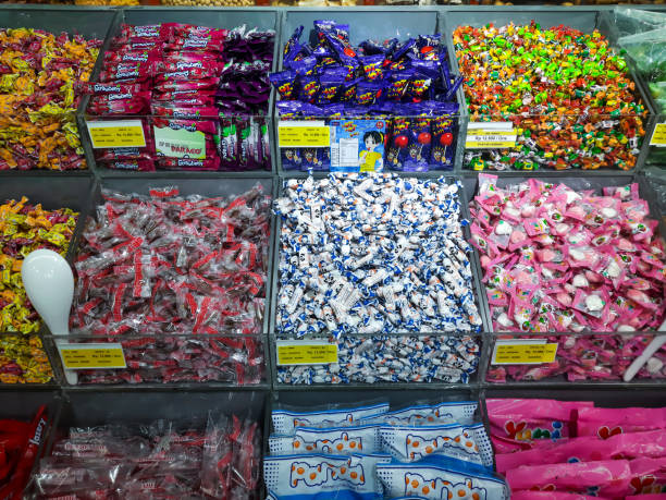 istock Different kinds of candy on display in a supermarket 1433158274