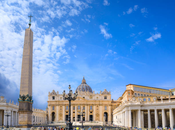 이탈리아 로마의 성 베드로 대성당 광장. - statue architecture st peters basilica vatican 뉴스 사진 이미지