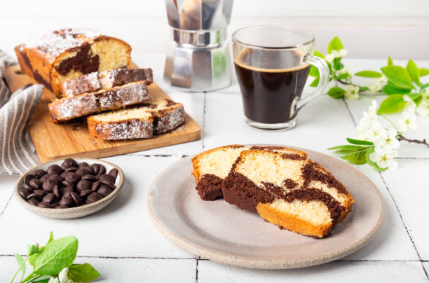 istock Homemade chocolate vanilla marble pound cake 1433165447