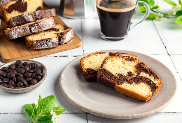 istock Homemade chocolate vanilla marble pound cake 1433165546