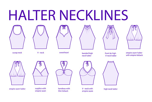 Escote Halter Ropa Ilustración de Conjunto De Escotes Halter Ropa Tops Blusas Camisas De ...