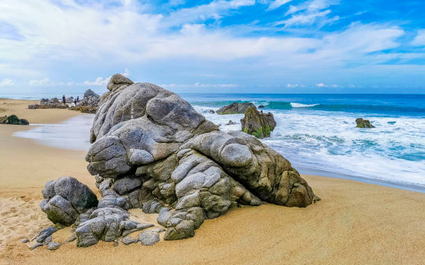 istock Extremely huge big surfer waves at beach Puerto Escondido Mexico. 1433173244