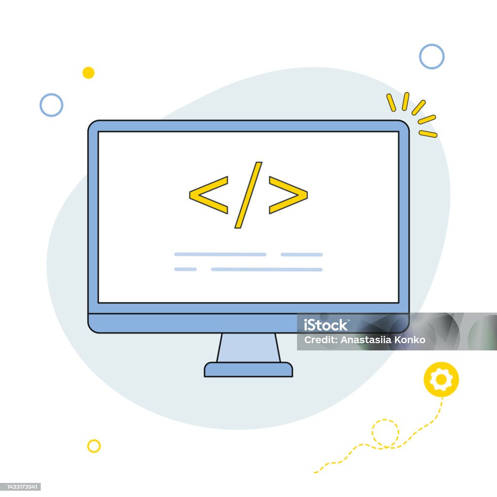Coding And Programming Software On Window Computer Screen Concept ...