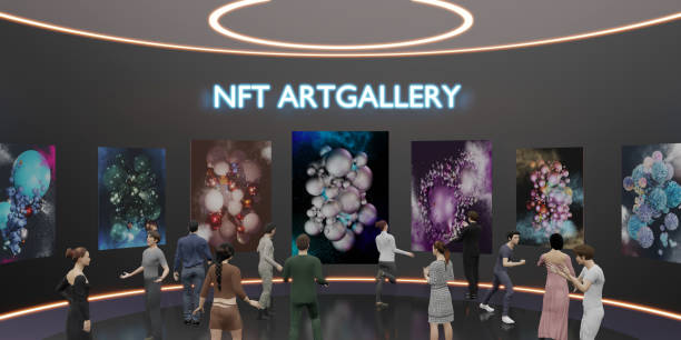 istock NFT Art Gallery on Metaverse Avatar Legs NFTProjects 3D Illustrations 1433182081