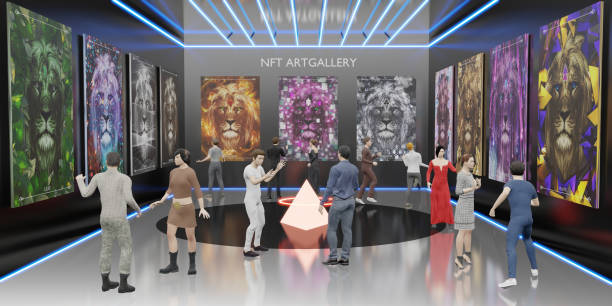 istock NFT Art Gallery on Metaverse Avatar Legs NFTProjects 3D Illustrations 1433182083