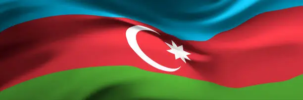 Vector illustration of National flag of Azerbaijan