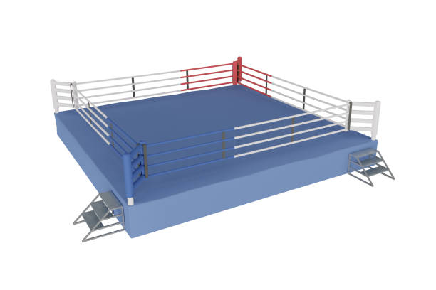 renderização 3d anel de boxe realista - boxing boxing ring rope three dimensional shape - fotografias e filmes do acervo