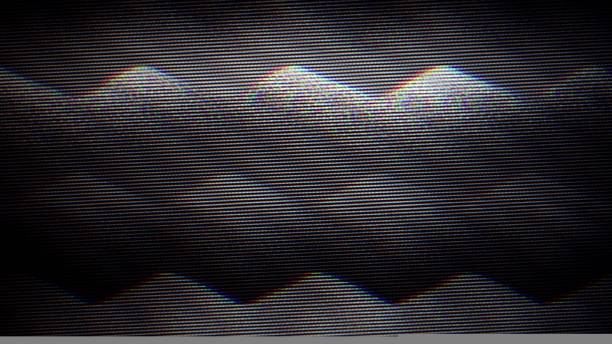 istock Psychedelic noisy cyberpunk bad tv effect, monochrome and iridescent background. 1433186131