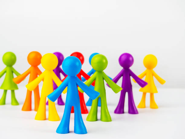 istock Colorful little people on a bright background. 1433186255