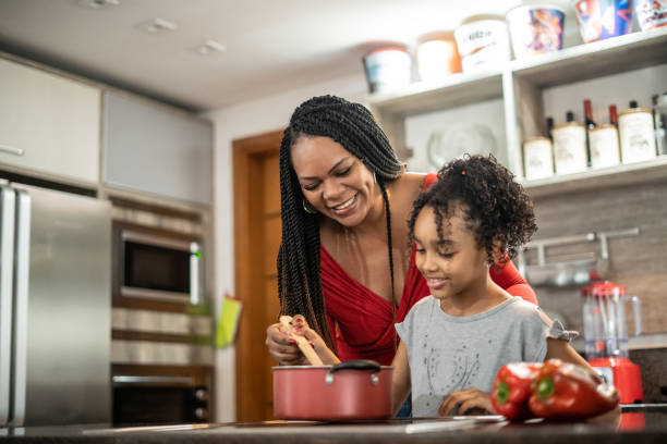istock Mother and daughter cooking 1433197073